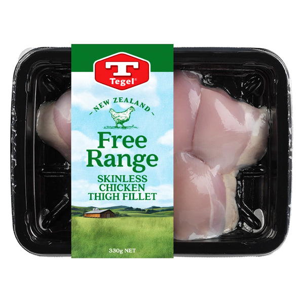 New Zealand Free Range Skinless Chicken Thigh Fillets 330g (Frozen)