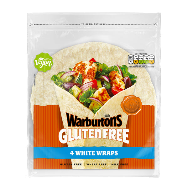 Warburtons Frozen Gluten Free Wraps (Lavash) 4 Pieces 180g