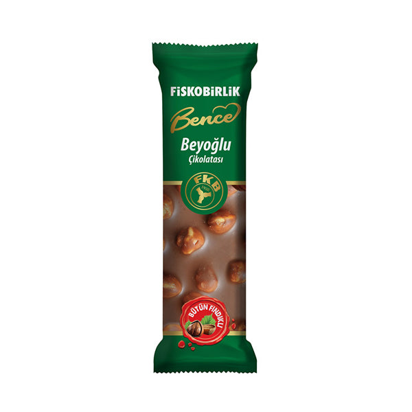 Fiskobirlik Beyoglu Milk Chocolate With Whole Hazelnuts 27g