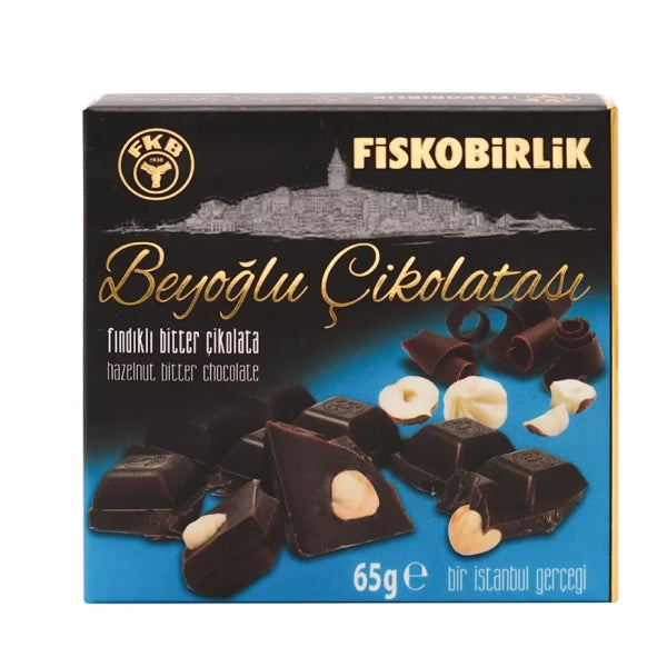 Fiskobirlik Beyoglu Dark Chocolate With Whole Hazelnuts 65g